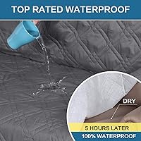 Vista 4 de H.VERSAILTEX - Funda protectora para sillón reclinable 100% impermeable, acolchada, con correa elástica y parte posterior con huellitas de silicón