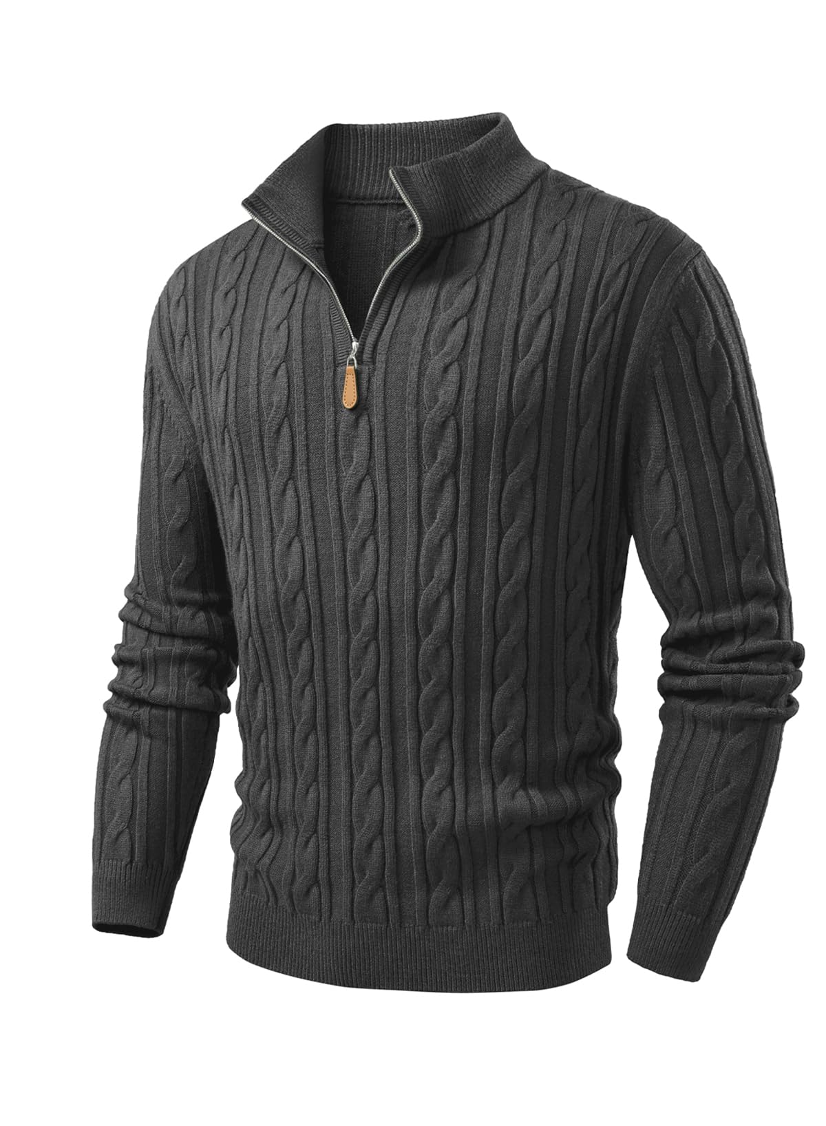 JMIERR Herren Pullover Zip Casual Stehkragen Strickpullover