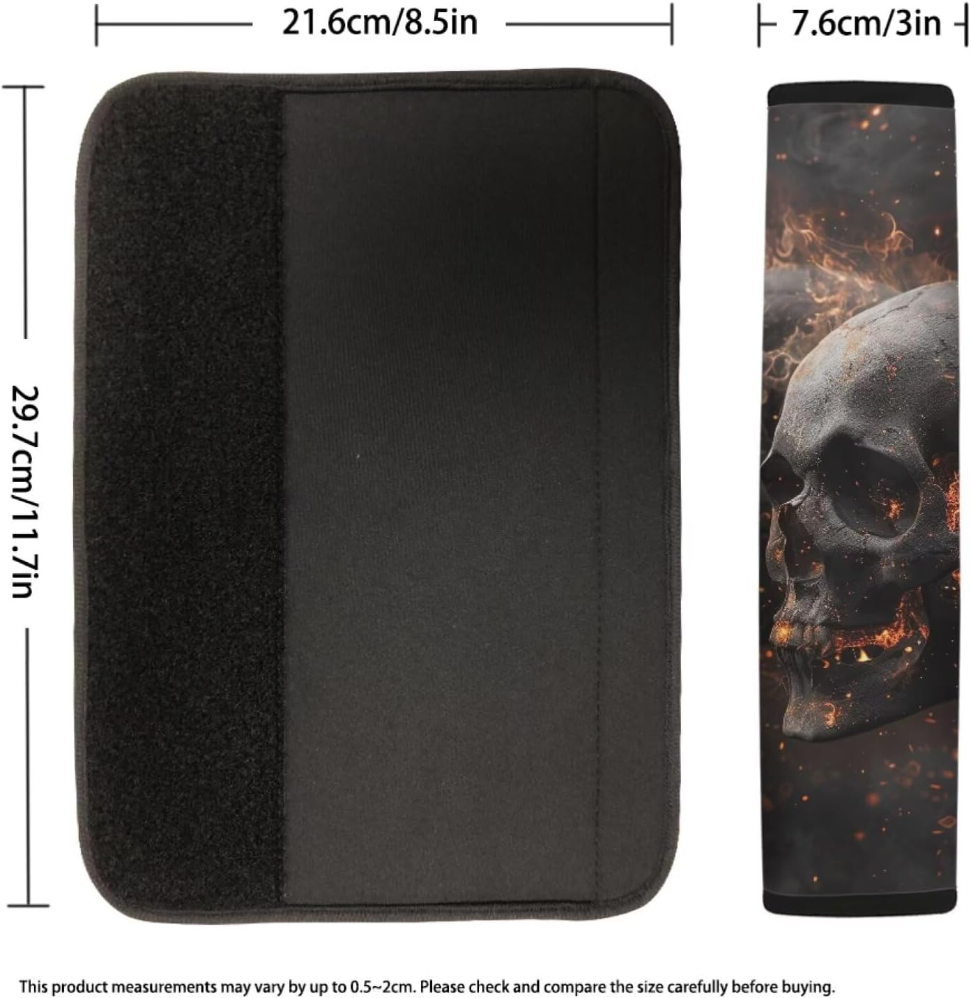 Forchrinse 2 PCS Fire Skull Auto Seat Belt Cover Strap Shoulder Pad for for Car,Truck,SUV,Backpack,Shoulder Bag