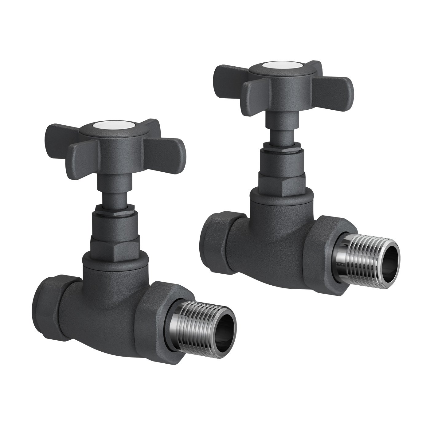 iBathUK Regency Straight Traditional Wall/Floor-Mounted Radiator Valve Pair