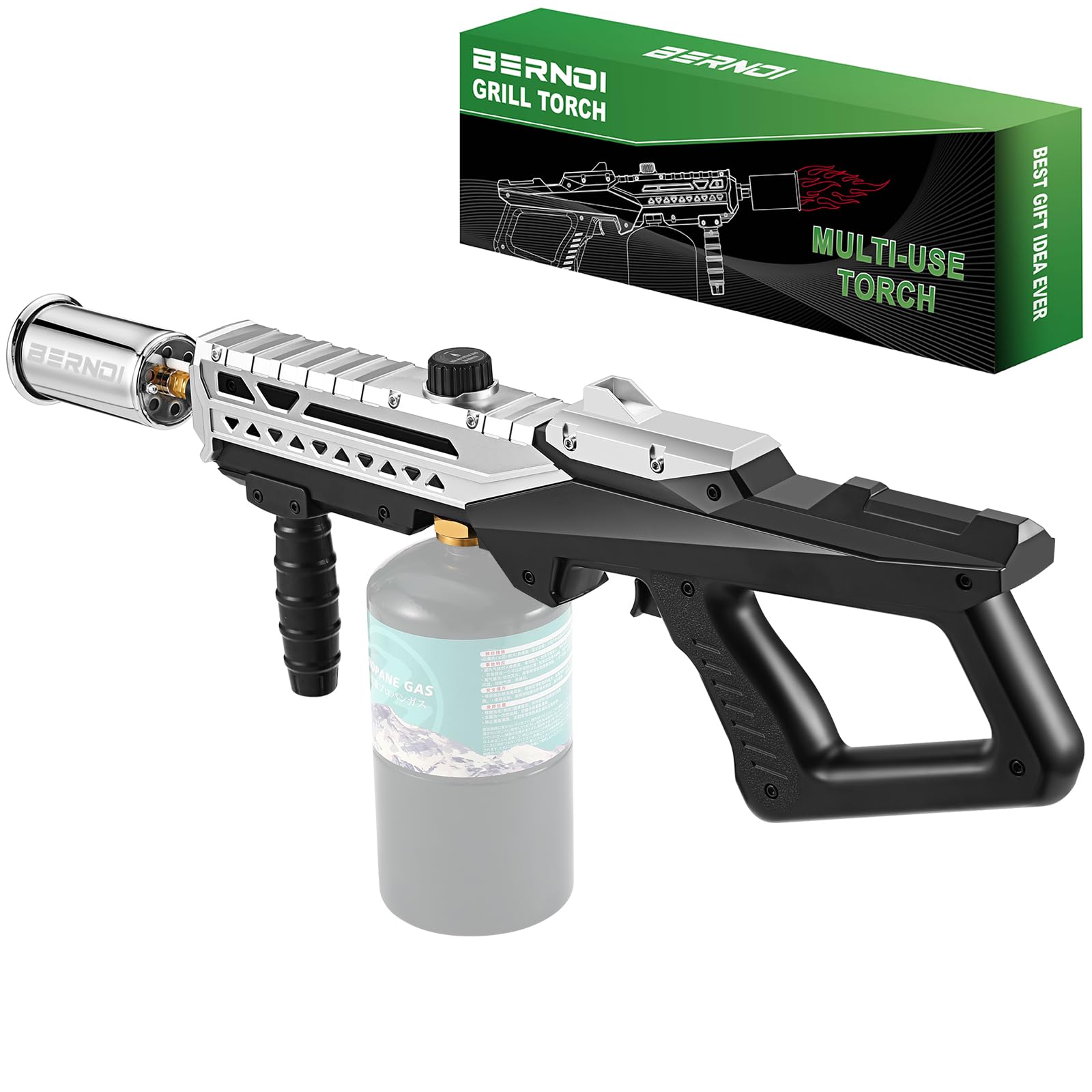 Potente pistola de propano, antorcha de cocina con llama ajustable, lanzallamas de 800,000 BTU para barbacoa, fogata, filete abrasador, camping (tanque de propano no incluido)