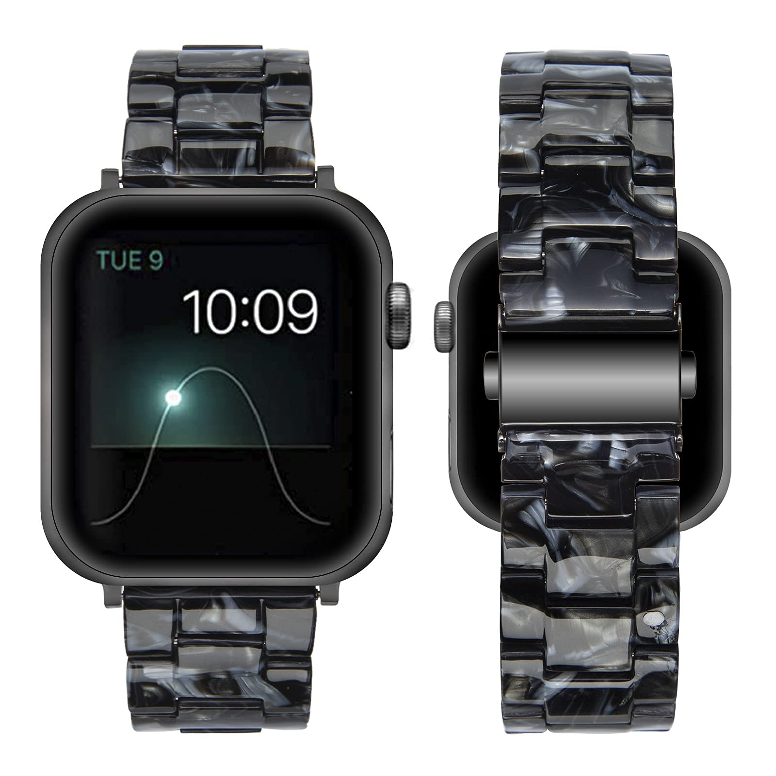 SEURE Compatible con correa Apple Watch 38 mm 40 mm 41 mm 42 mm 44 mm 45 mm, mujeres hombres Watch Pulsera colorida de resina de repuesto con hebilla de acero inoxidable para Serie SE/8/7/6/5/4/3/2/1 — view 10