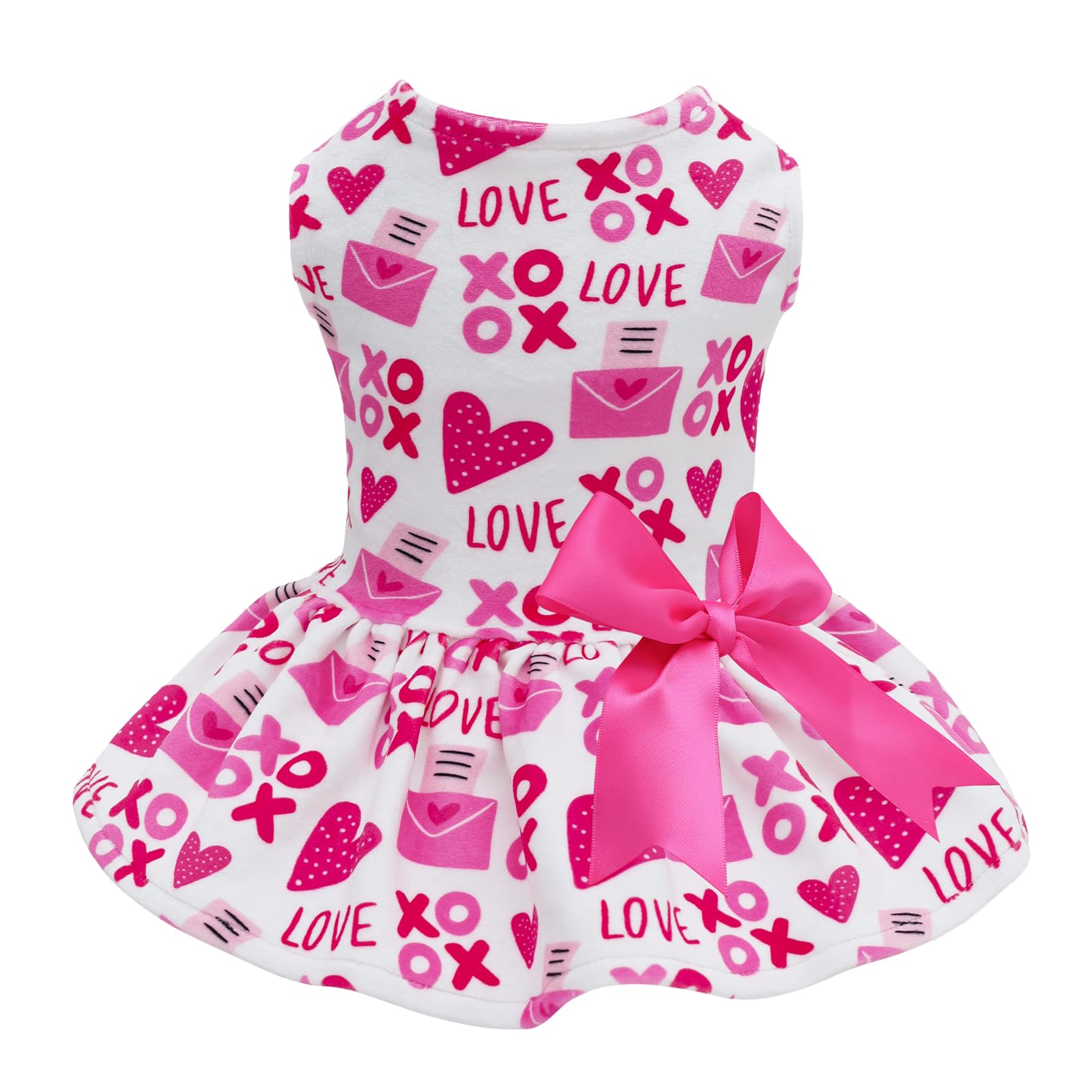 Robe de Saint-Valentin en velours pour petits chiens CuteBone élégante et douce rouge pour fête