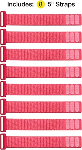 Miniatura 3 de Wrap-It Storage Cinch Straps - 5 pulgadas (paquete de 8) Coral - Organizador de cables para electrodomésticos y bridas para cargadores y accesorios