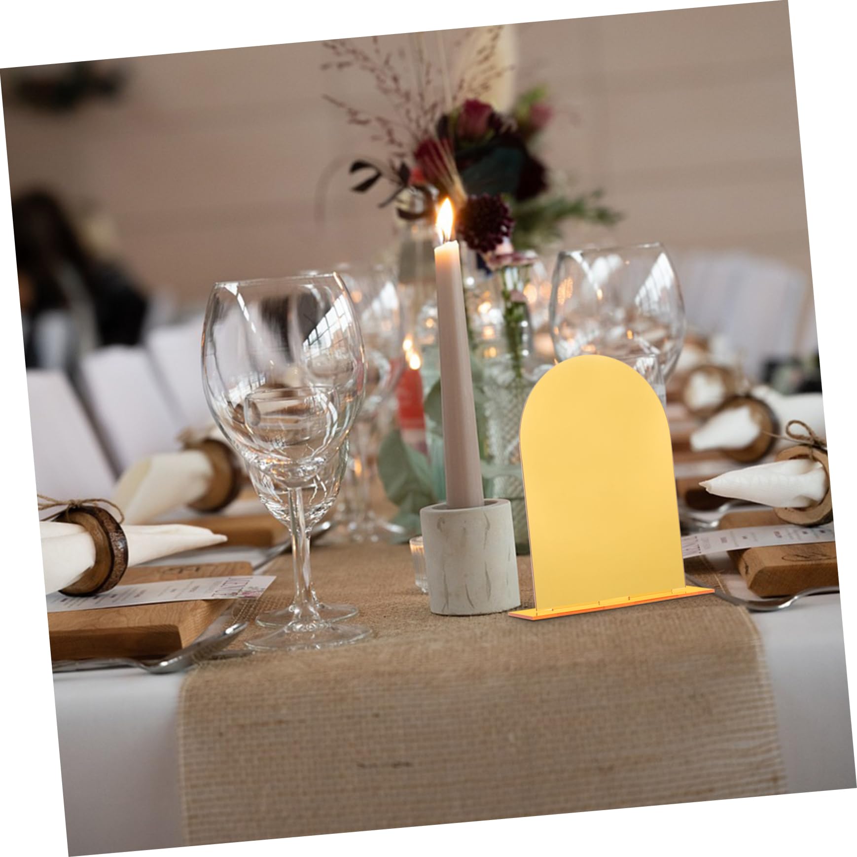 Garneck Table Number Sign Holders for Wedding 4pcs Acrylic Table Signs Blank Surface Modern Design for Cafe/restaurant