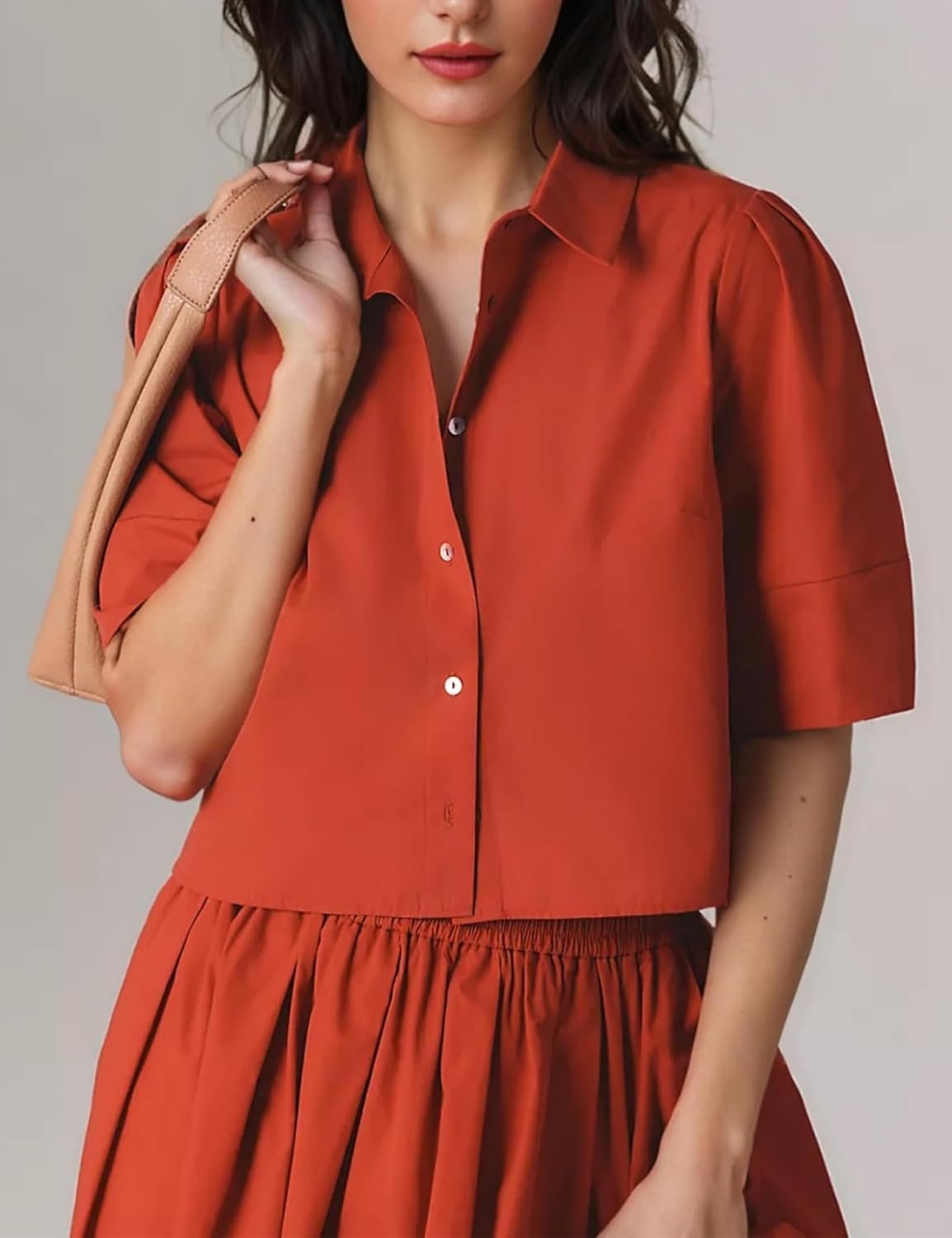 2 Piece Maxi Skirt Sets for Women Summer Short Sleeve Tops and Elastic Waist Long Dress Outfits Y2k Matching Set - Image 2