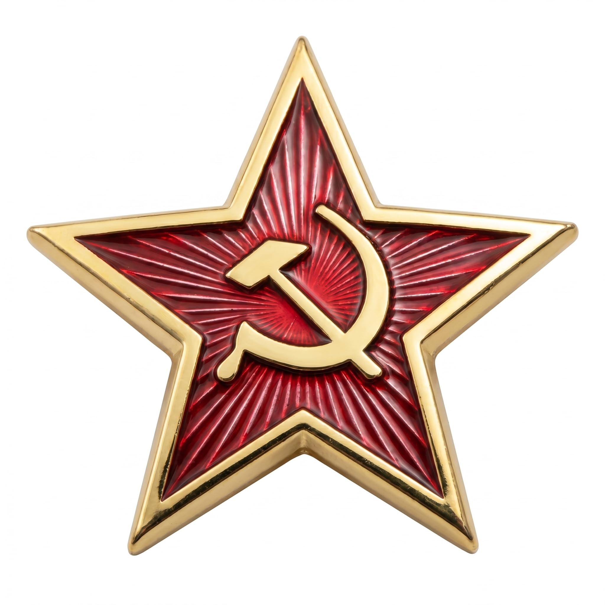 Freecrows Gold Historical Eastern Bloc Artifact – Commemorative Red Star Attachment – Museum-Grade Mid-Century Merit Insignia – Radiant Crimson & -Toned Collective Piece