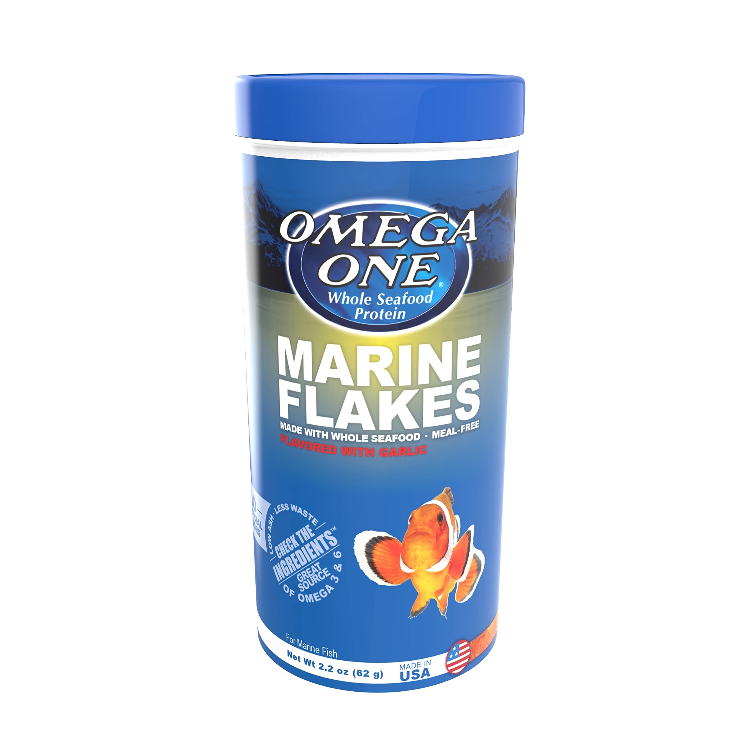 Garlic Marine Flakes Omega One 62g flocons pour poissons de mer