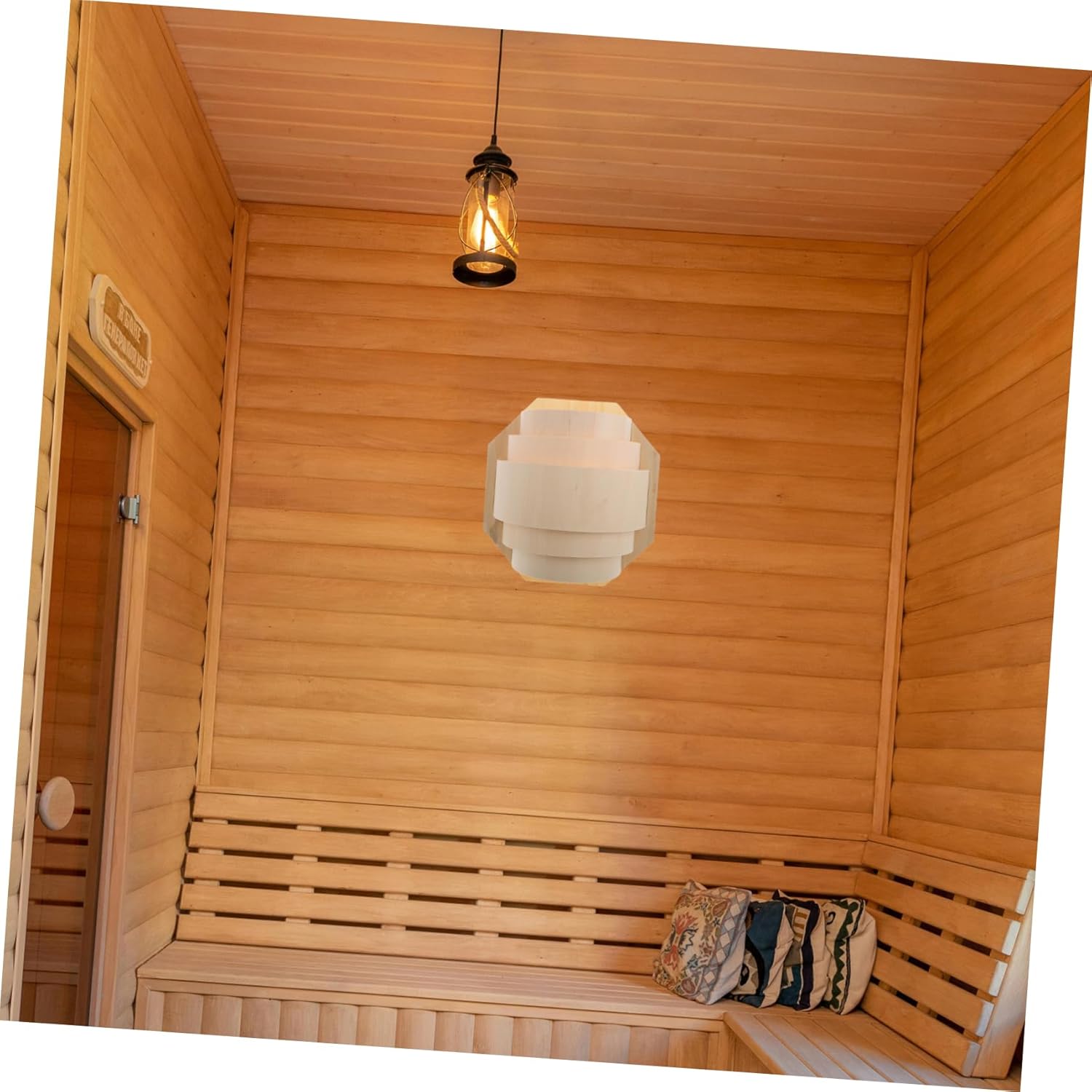 Light Shade Lamp Protect Cover for Sauna Room Wooden Lampshade Easy Installation Stylish Design Ample Light Penetration Essential Sauna Accessory