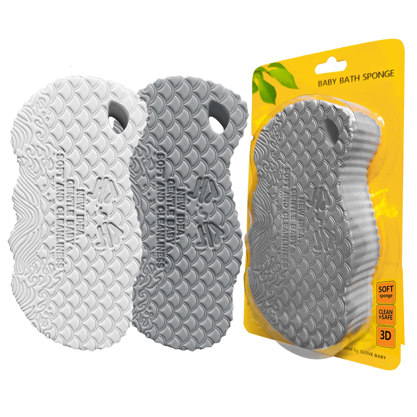 Super Soft Exfoliating Bath Sponge Resuable Exfoliator Dead Skin Remover for Body Soft Bath Sponge Gentle Soothing Body Sponge Natural Fiber Shower Sponge for Adults&Kids