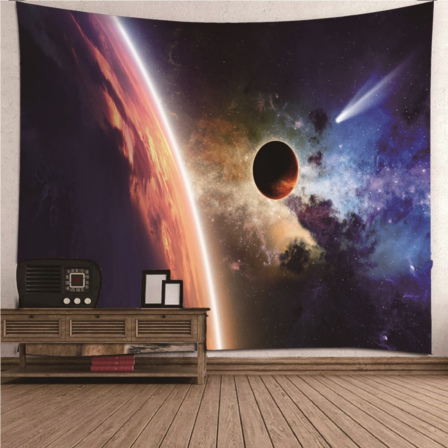Ethereval Tapestries Wall For Bedroom Trippy Planet Universe Cloth Anime Tapestry Nature Fantasy Purple Wall Hangings Fabric Decorations 260x240cm