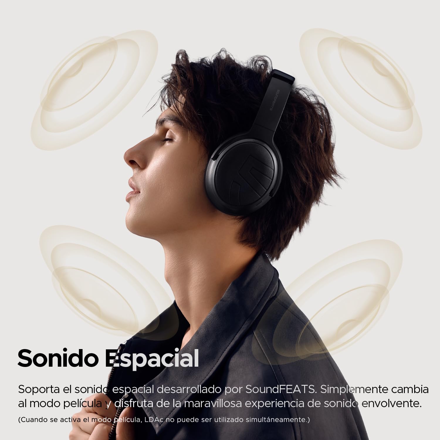 SoundPEATS Space Pro Auriculares Bluetooth 6.0 Over-Ear,151H,LDAC,Hi-Res
