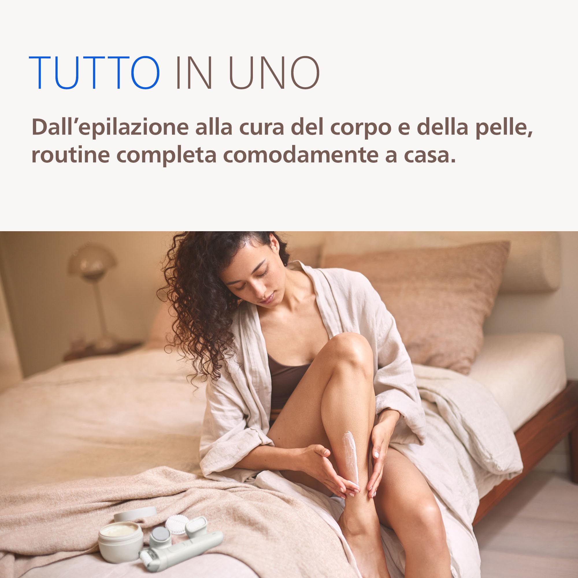 Philips Beauty Set - Kit tutto in uno corpo, viso, bikini, piedi, senza fili, su pelle asciutta o bagnata, depilazione, cura del corpo e della pelle, epilatore con 12 accessori, modello BRE749/00