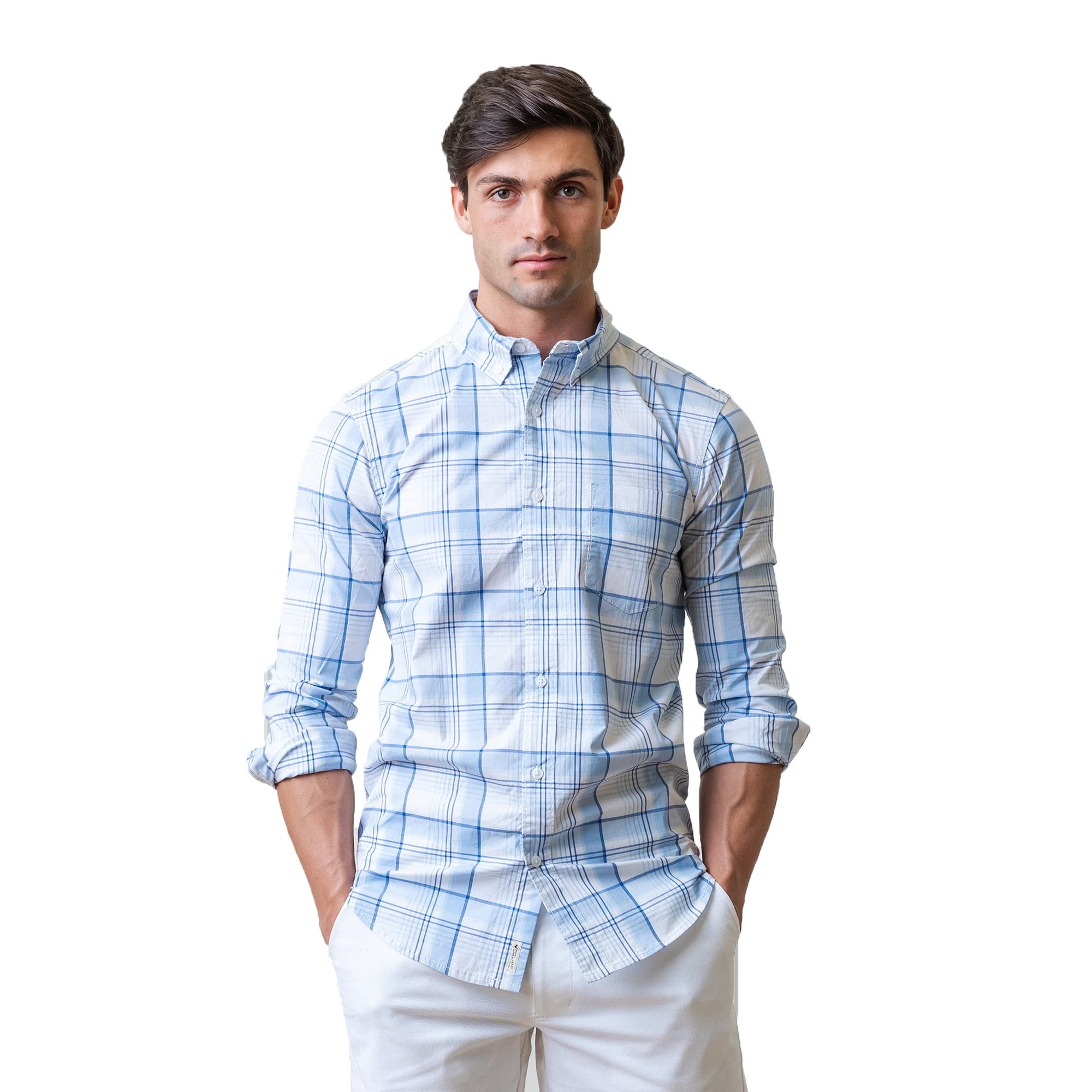 Hope & HenryMen's Long Sleeve Poplin Button Down Shirt