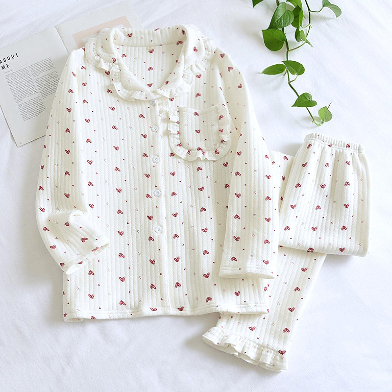 Un Pijama Cómodo Pijama Mujer De Pijamas Hombre Ropa De Dormir De Algodón Conjuntos De Pijamas De Mujer Invierno Mantener Caliente