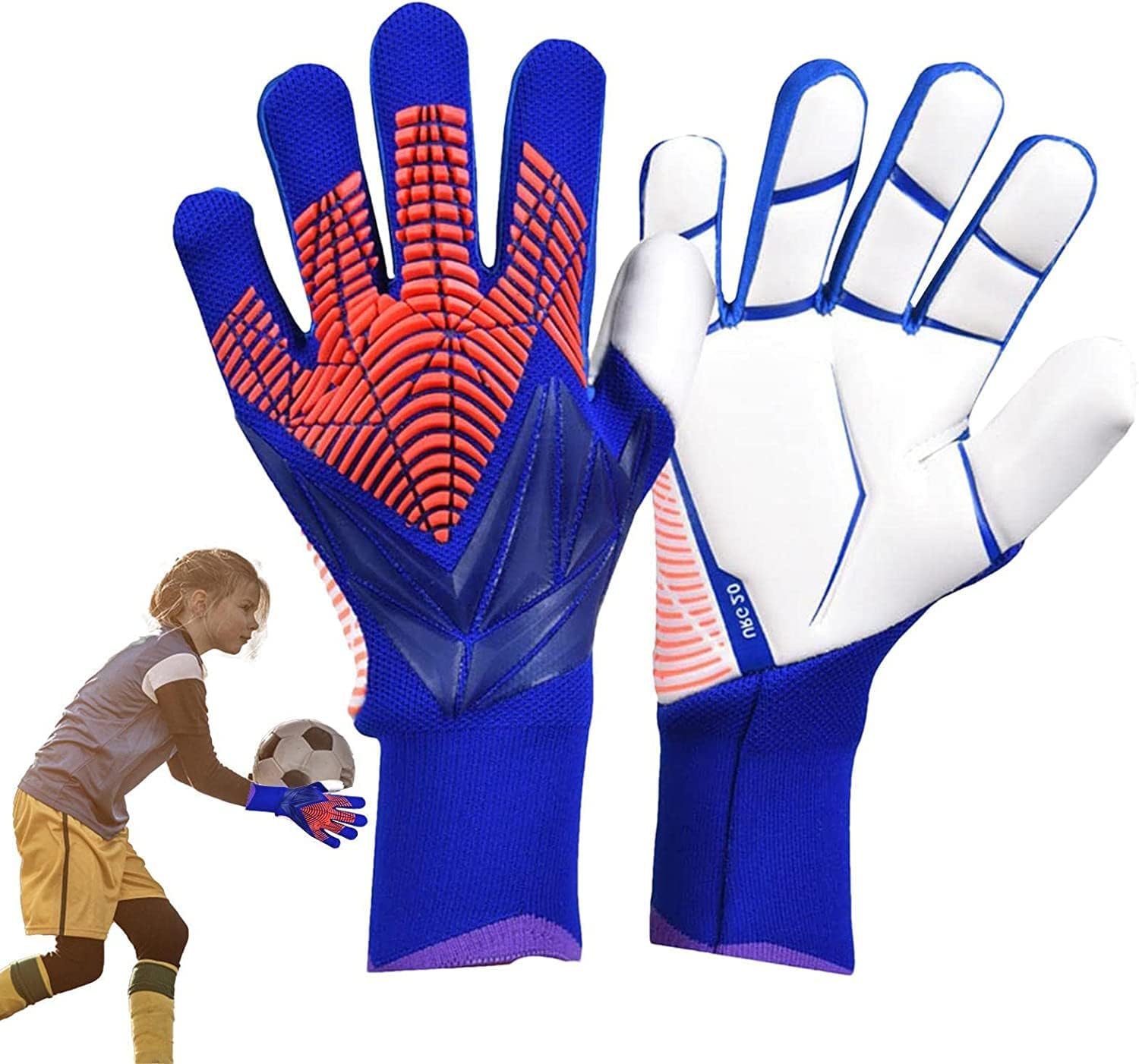 Goalie Gloves, Soccer Adult NonSlip Boys Soccer Gloves, Goalkeeper