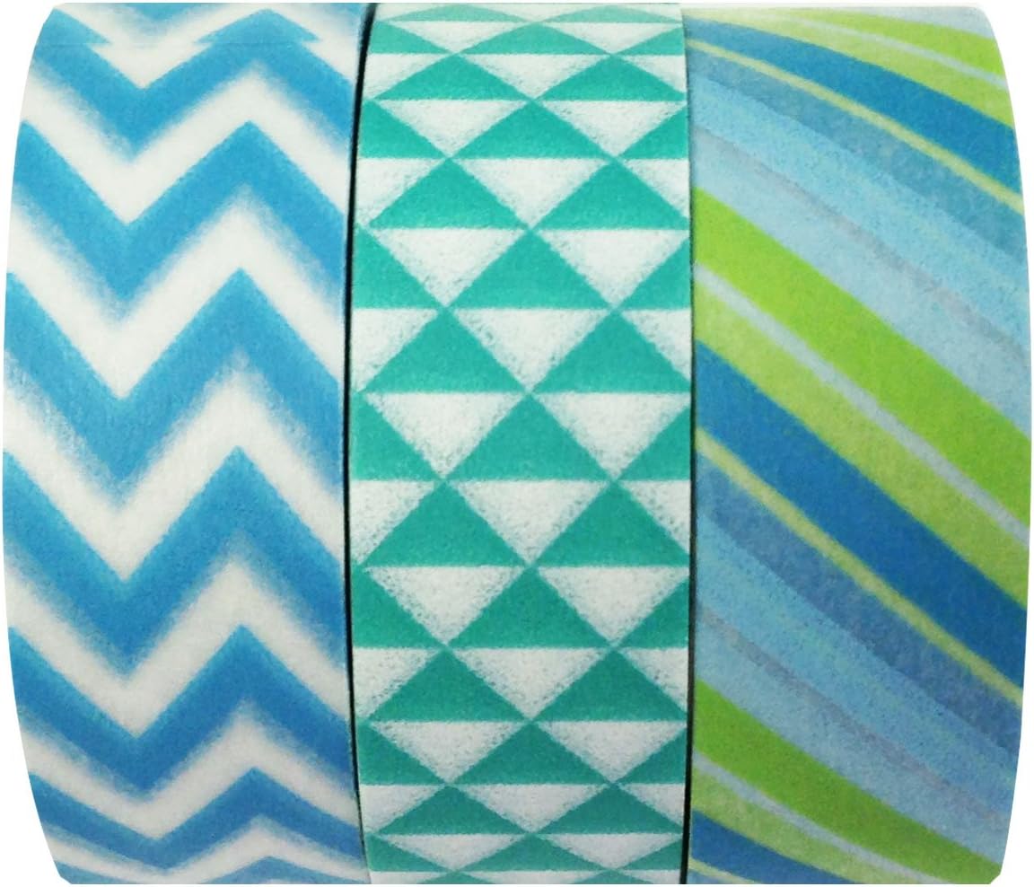 AllyDrew Floating Iceberg Washi Masking Tape (Set of 3), 10M L x 15mm W