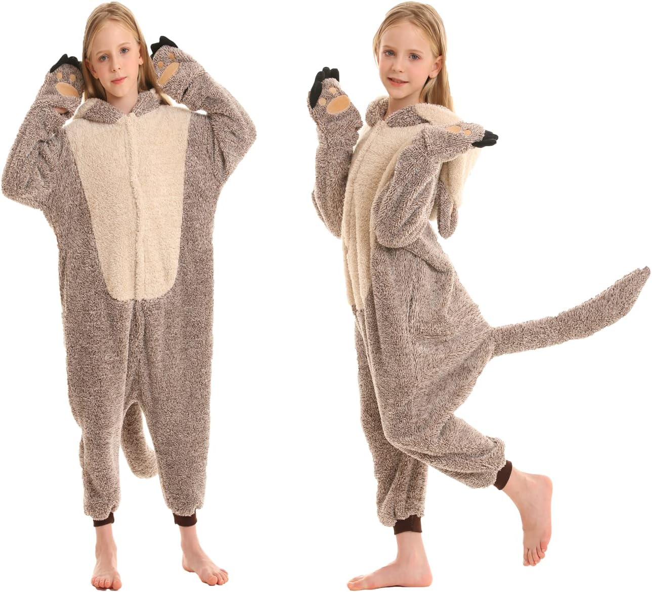 SimZoo Kids Animal Pajamas, Boy Girls Otter Cosplay Costume Sleepwear, One-Piece Unisex Homewear 4-13Y - Image 4