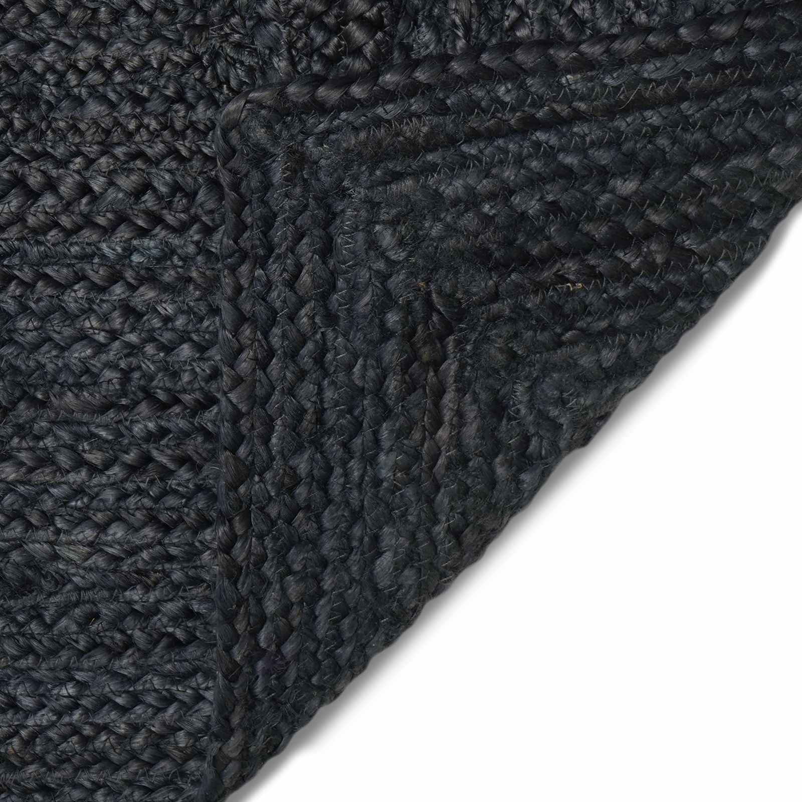 Tapis de Surface rectangulaire Gris foncé 120 x 170 cm en Jute Fait Main, Doux et résistant pour Salon, Chambre, Bureau ou entrée, Design Moderne et bohème