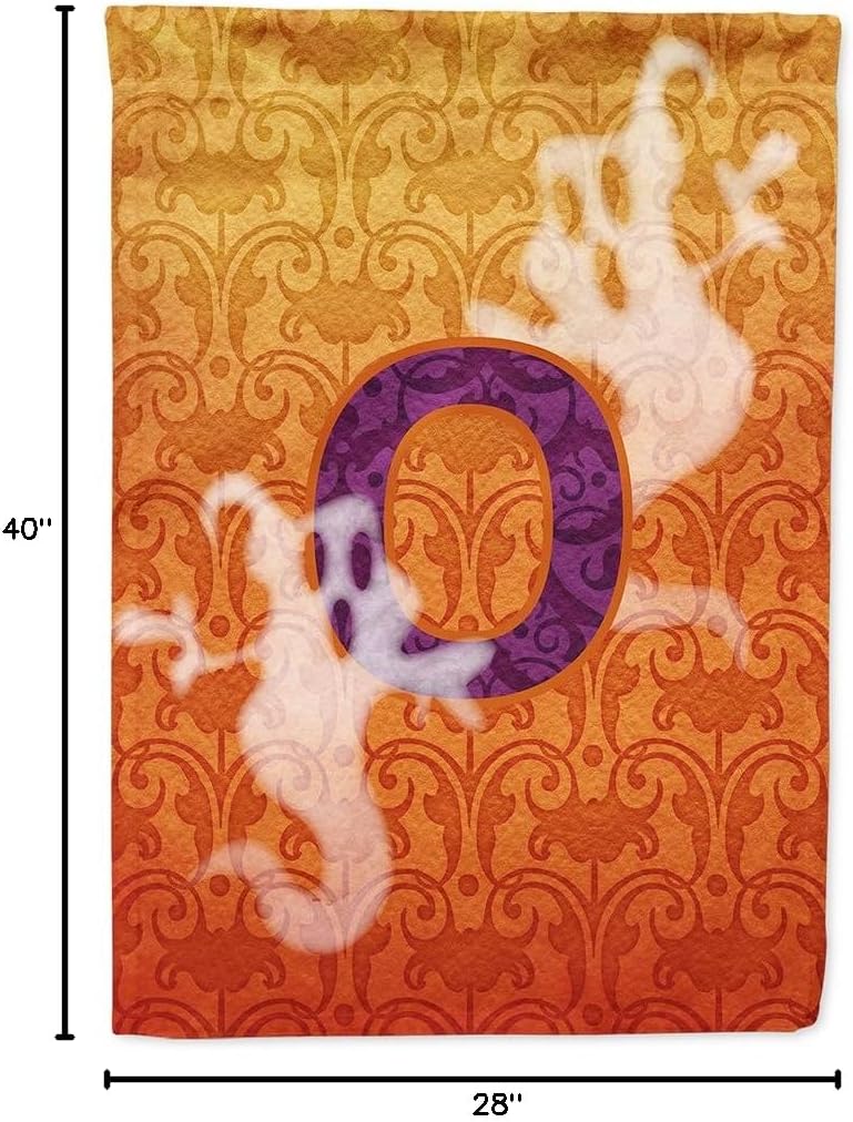 Caroline's Treasures CJ1040-O-CHF Halloween Ghost Letter House Flag Large Porch Sleeve Pole Decorative Outside Yard Banner Artwork Wall Hanging, Polyester, House Size, Multicolor