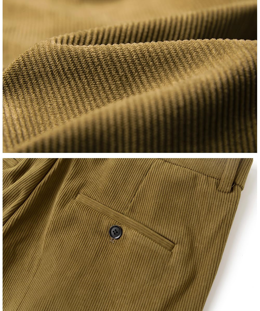 Pantaloni da Uomo in Velluto a Coste Ufficio Pantaloni Classico Eleganti Pantaloni da Jogging Formale e Casual con Tasche