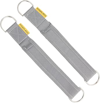 Single Loop Fitness Pilates Straps for Reformer, Cadillac, and Other Fitness Equipment Adjustable Length with Double D-Ring, One Pair, Pink
