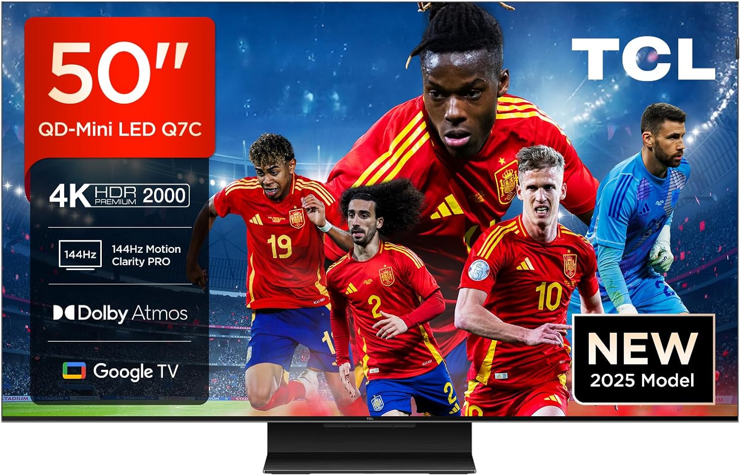 50Q7C 50″ QD-Mini LED, 4K HDR Premium 2600, Smart TV con Google TV (Dolby Vision IQ & Atmos, CrystGlow HVA Panel, Motion Clarity Pro 144Hz, Game Master) (Clase de eficiencia energética F)