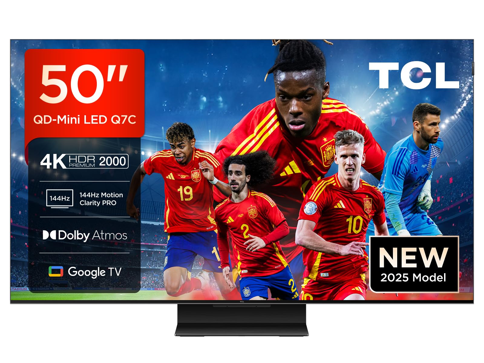50Q7C 50" QD-Mini LED, 4K HDR Premium 2600, Smart TV with Google TV (Dolby Vision IQ & Atmos, CrystGlow HVA Panel, Motion Clarity Pro 144Hz, Game Master) [Energy Class F]