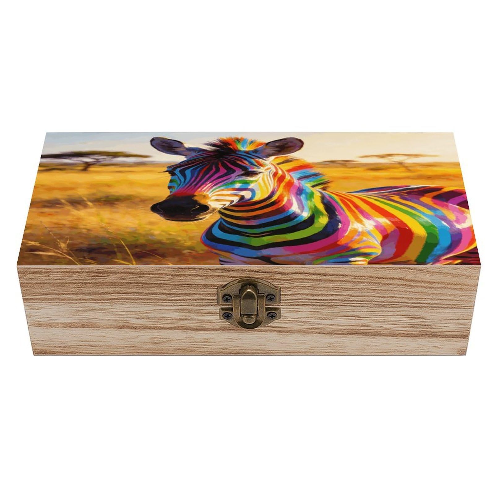 The Colorful Patterns That Follow The Light Wooden Keepsake Box Wooden Storage Box Container with Hinged Lid Beautiful Wood Memory Box Decorative Jewelry Case for Crafts Art Hobbies & Trinket Storage