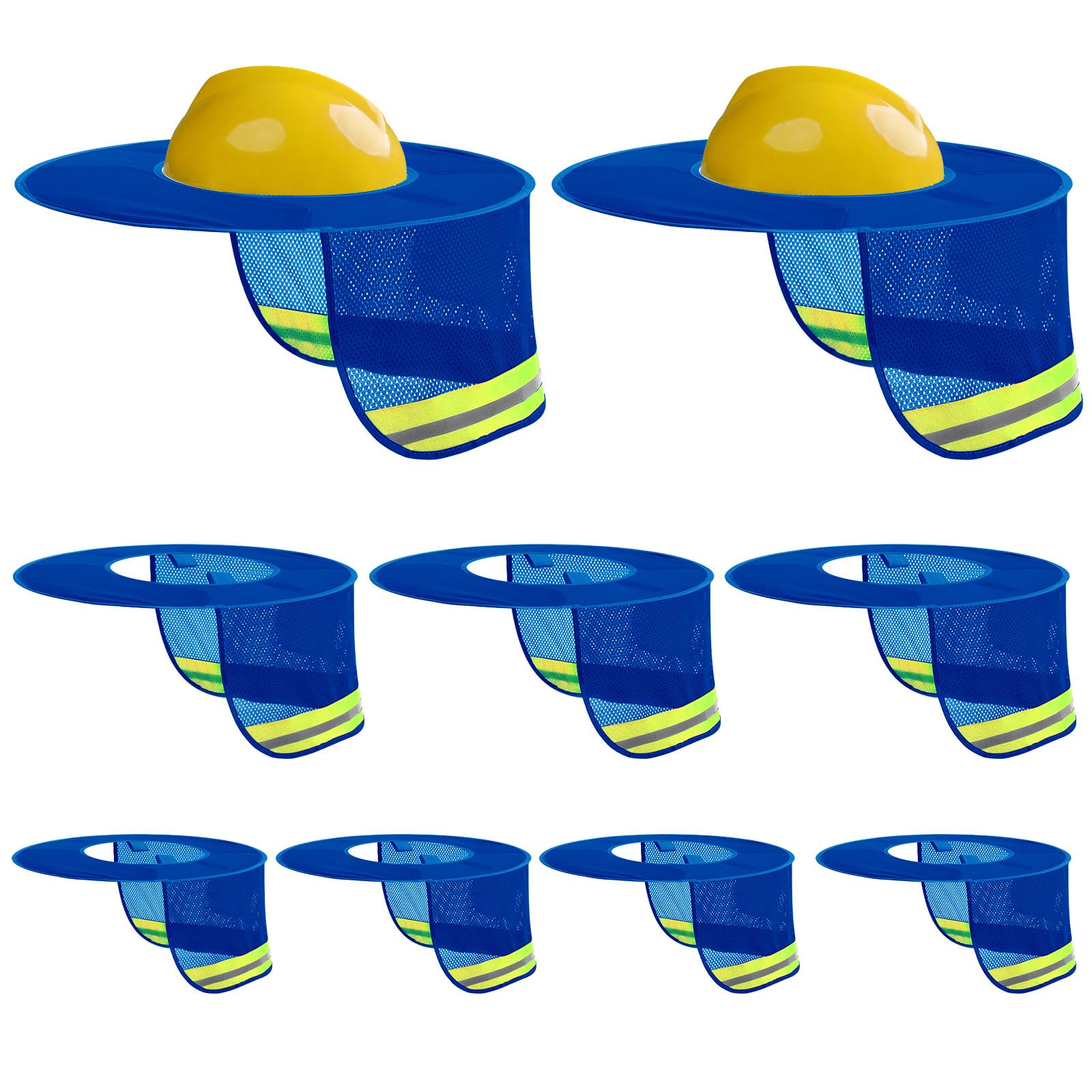 9 parasoles de alta visibilidad para casco duro, visera de sombrero duro, cubierta de ala dura, cubierta de cuello con tira reflectante, accesorios para hombres y mujeres, casco duro no incluido