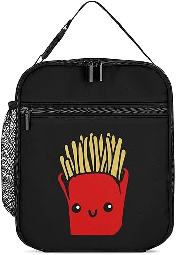 Linda bolsa de almuerzo con aislamiento de papas fritas para mujeres y hombres, reutilizable, bolsa de mano para el trabajo y viajes