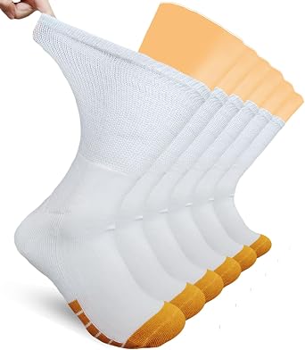 Diabetic Extra Width Crew Socks Non Binding Bariatric Sock for Women Men Swollen Feet Large Size Diabetics 3 Pairs