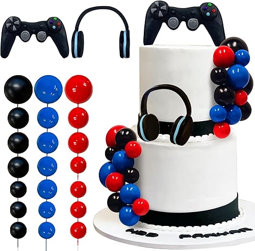 26 piezas de temas de videojuegos para decoración de tartas, auriculares para decoración de tartas, controlador de bola, decoración de pasteles para disponible en Yaxa Guatemala