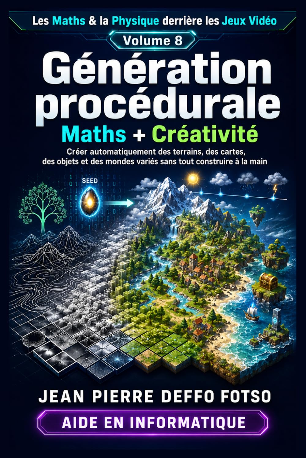Les Maths & la Physique derrière les Jeux Vidéo Volume 8: Génération procédurale : Maths + Créativité: Créer automatiquement des terrains, des cartes, des objets et des mondes variés etc..