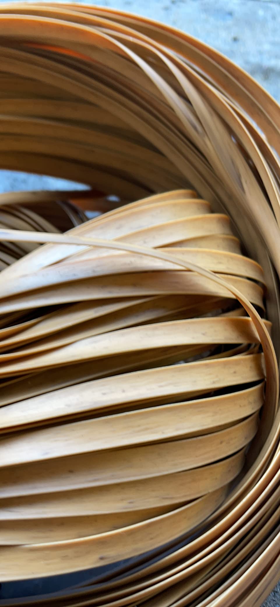 4/mo Finance Feyart 7mm 80m Light Wood Grain PE Rattan Strip for Outdoor Rattan Furniture