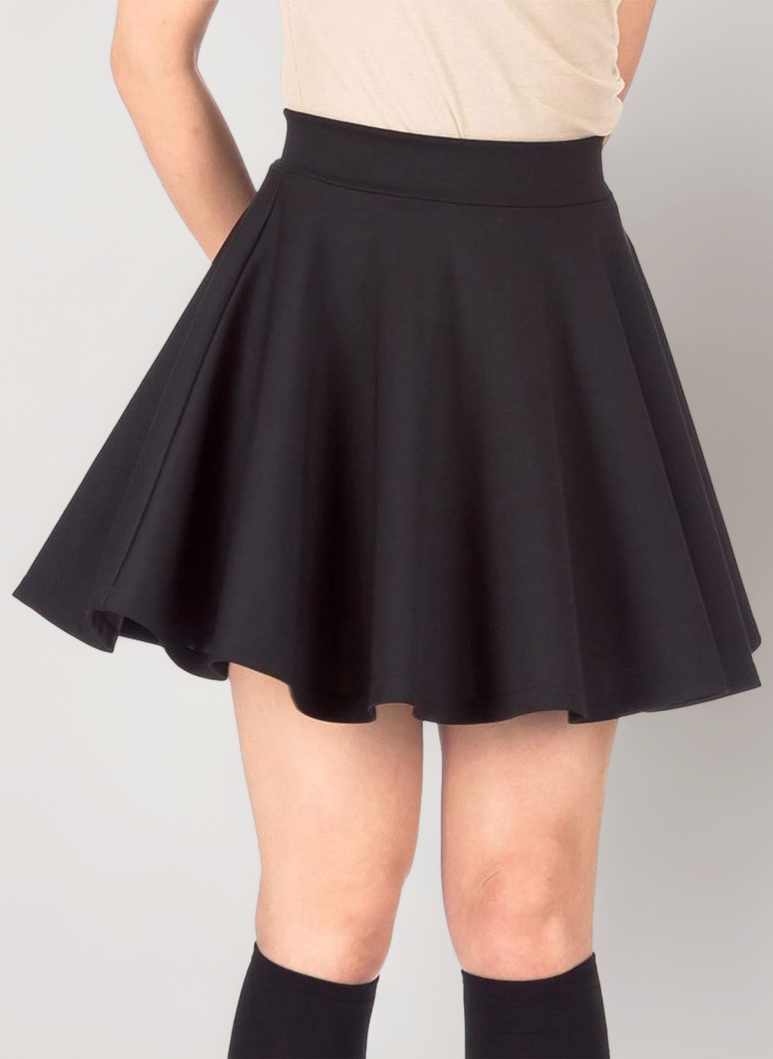 Skater Skirts for Women UK A-Line Stretchy Flared Skater Skirt Women's Skirts Black Mini Skirt Pleated Skirt Tennis School Skirt Multiple Colours Plus Size 8-22