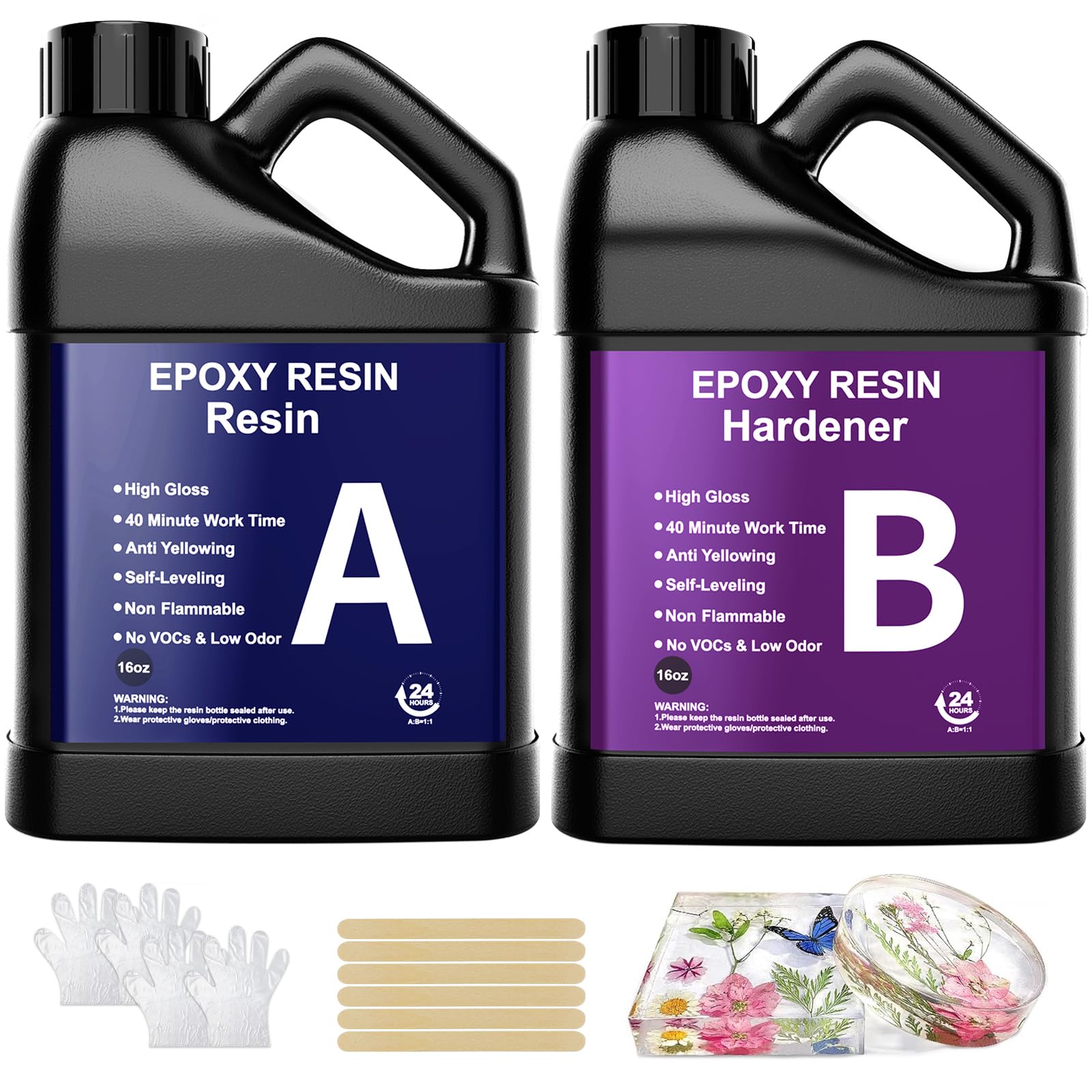 FANKOO Epoxy Resin Kit- 32oz/948ml Crystal Clear Resins and Hardener Kit, Bubble Free Casting Coating for River Table Tops, Art Casting Resin, Jewelry Making, DIY, Molds, Easy Mix 1:1 Ratio (32oz)