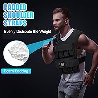Vista 3 de Chaleco con peso ajustable de 35 libras para hombre, chaleco con peso de hierro para entrenamiento de fuerza, correr, ejercicio, construcción