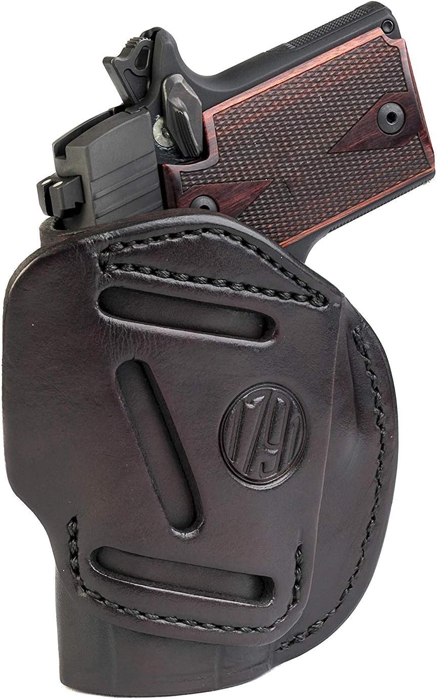 4-Way Holster - OWB and IWB CCW - Right Handed Leather Gun Holster - Fits Sig Sauer P365, P238 and Ruger LCP 380