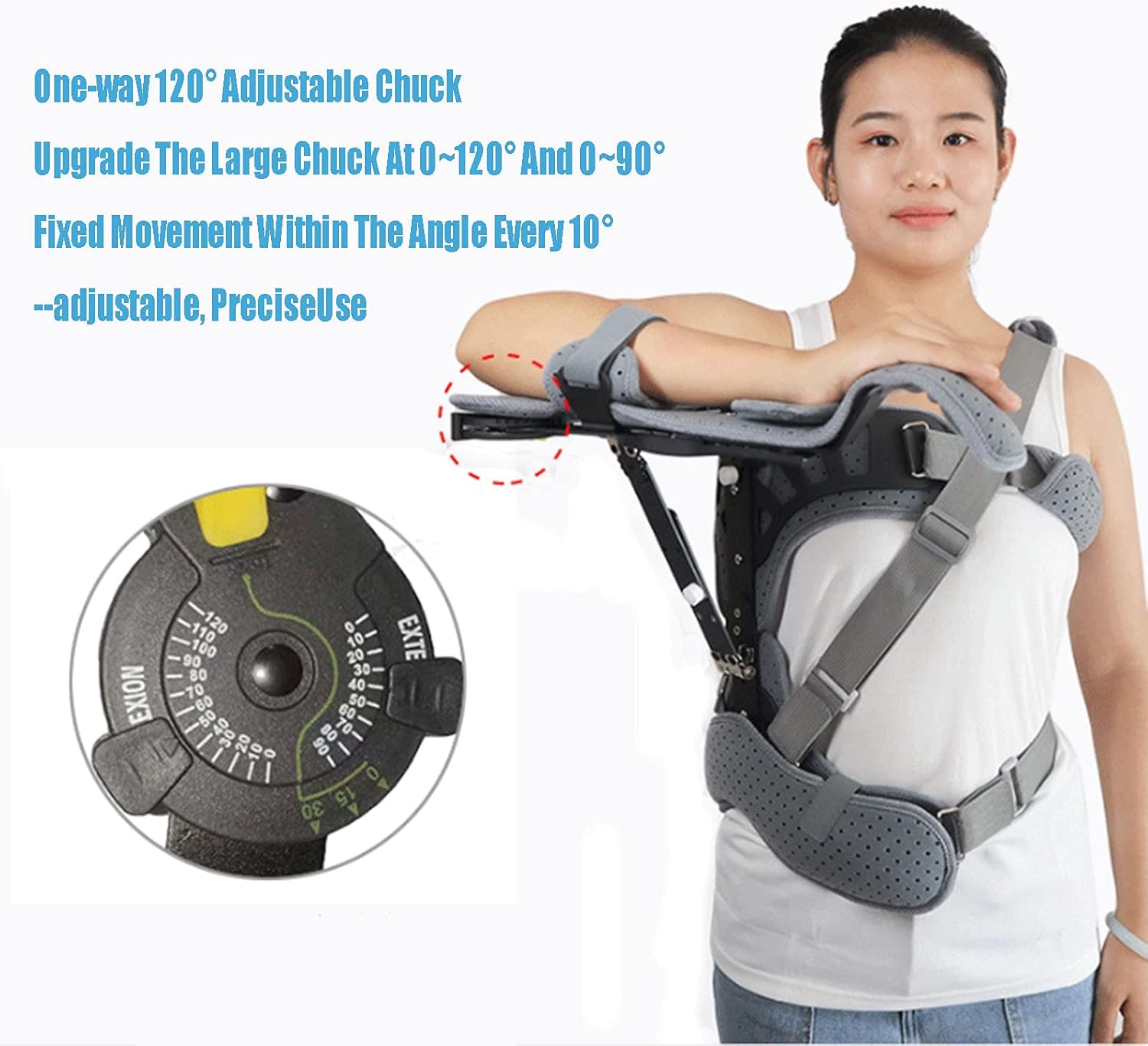 Adjustable Shoulder Abduction Orthosis Humeral Fracture Fixation Bracket Arm Sling Shoulder Immobilize for Injury Support Shoulder Orthosis (Right)