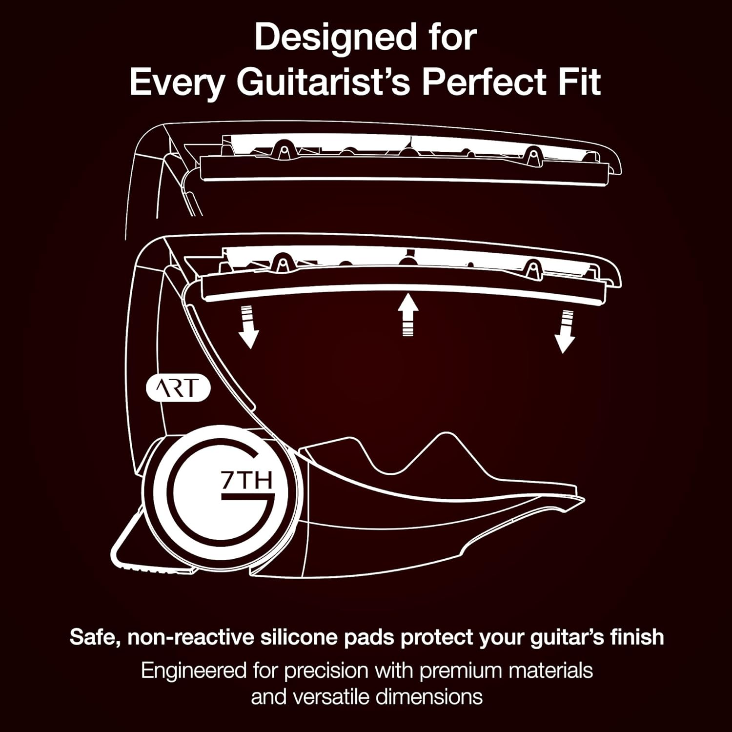 G7th Performance 3 6 String Celtic Gold Guitar Capo - Groundbreaking Tension Control & Adaptive Radius Technology - The Perfect Capo for Acoustic and Electric Guitar - UK Designed