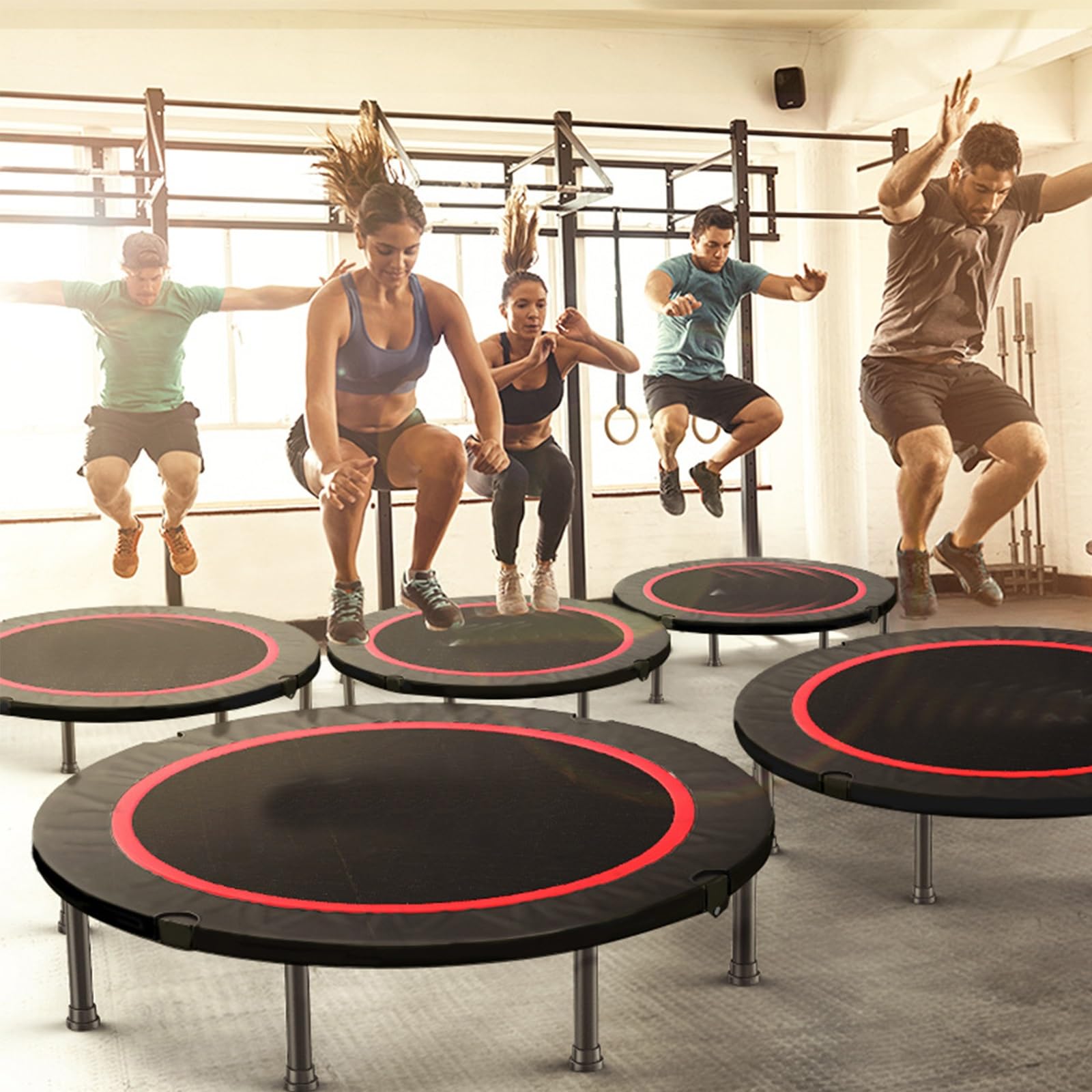 Outdoor Fitness Trampolin mit Faltfunktion Leise und Hohe Elastizität Ideal für Erwachsene Indoor/Outdoor Perfekt für Garten und Home Workout