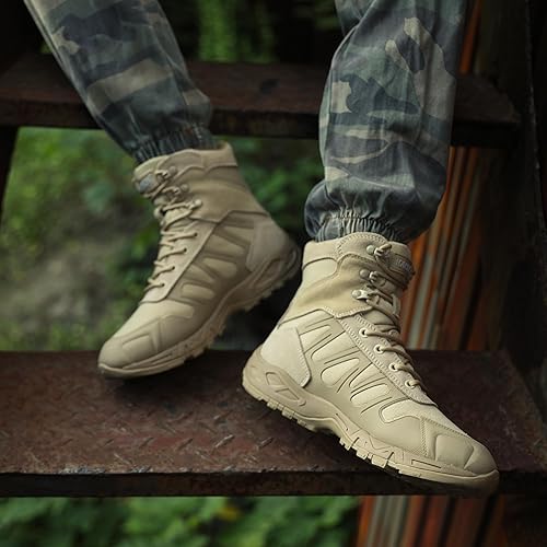 Miniatura 7 de Botas tácticas militares para hombre, ligeras y duraderas, botas de trabajo antideslizantes para la selva, botas de senderismo, botas de mochilero