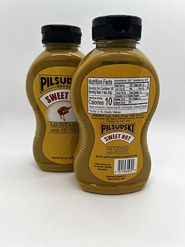 Miniatura 3 de Pilsudski Brand Dulce mostaza picante con miel  todo natural  12oz paquete de 2 botellas exprimibles sin gluten