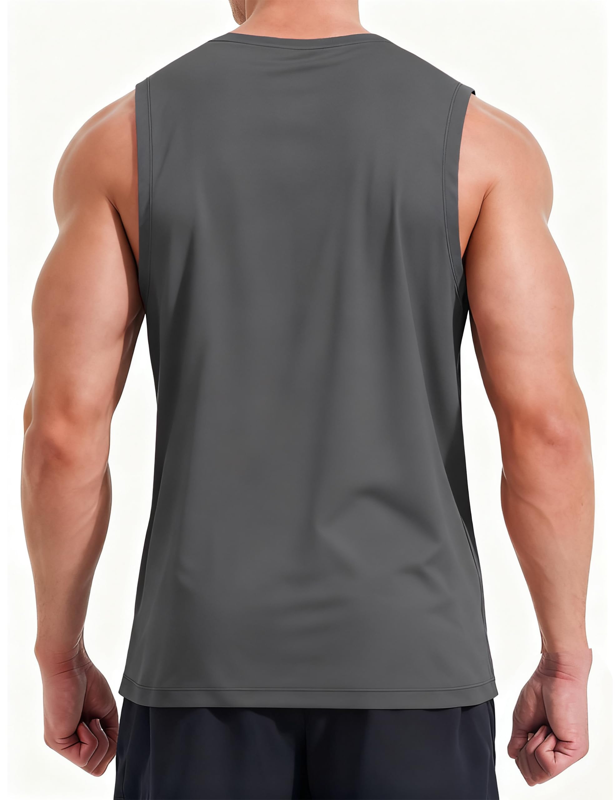KPSUN Schnelltrocknendes ärmelloses Trainingsshirt für Herren mit Seitentasche