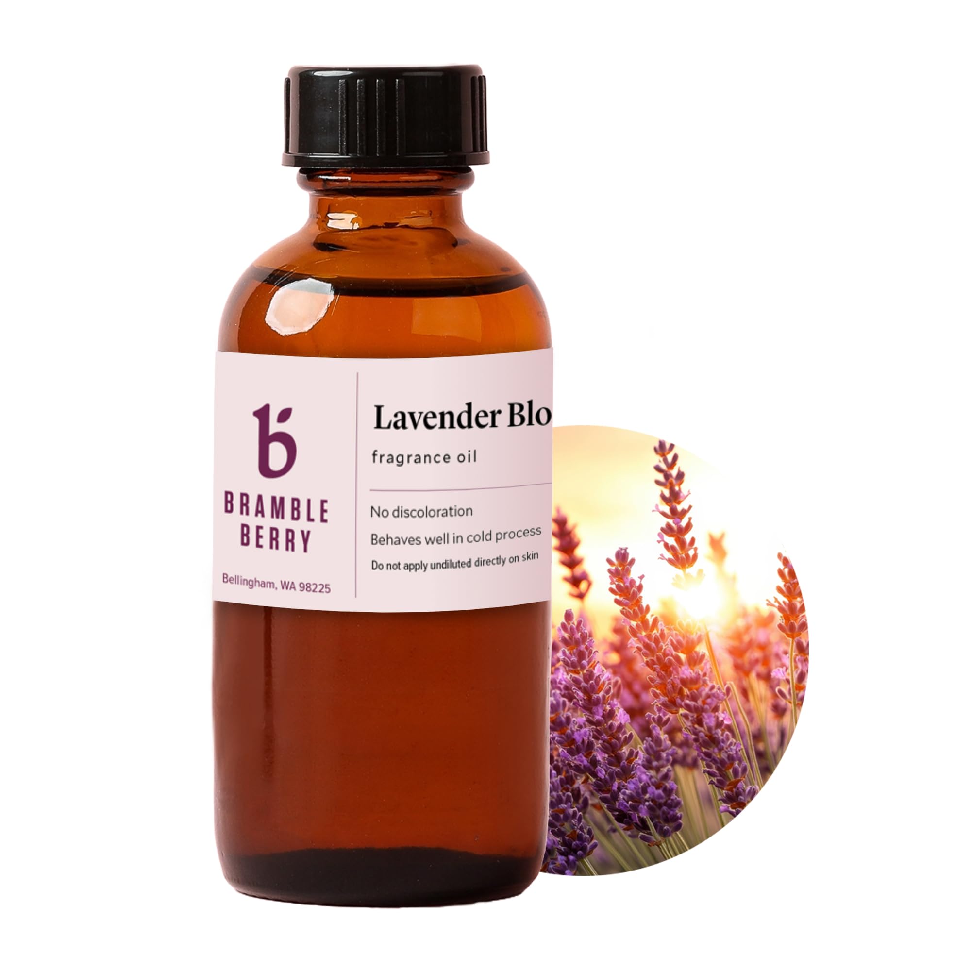 Bramble Berry Lavender Bloom Fragrance Oil 2 oz | Classic Floral Lavender Scent for Soap Making, Lotion, Bath Salts &amp; Candles | Skin Safe, Vegan, Paraben &amp; Phthalate Free, Essential Oil Alternative