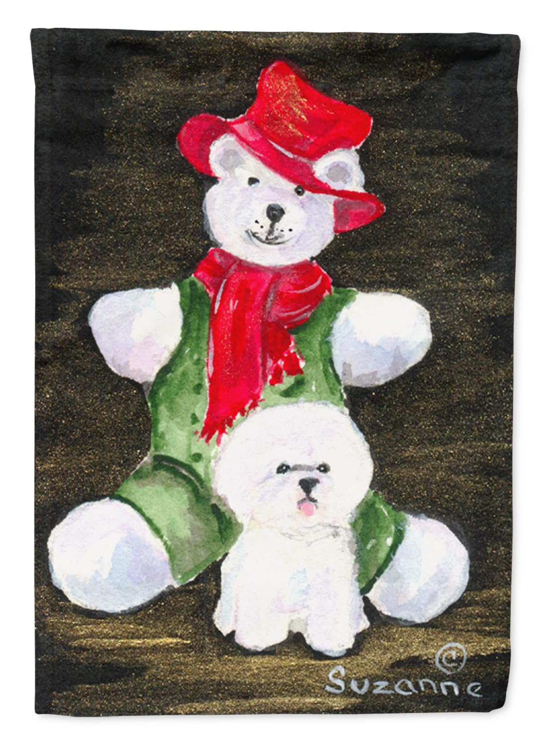 Drapeau Bichon Frisé petit format déco jardin extérieur résistant aux UV