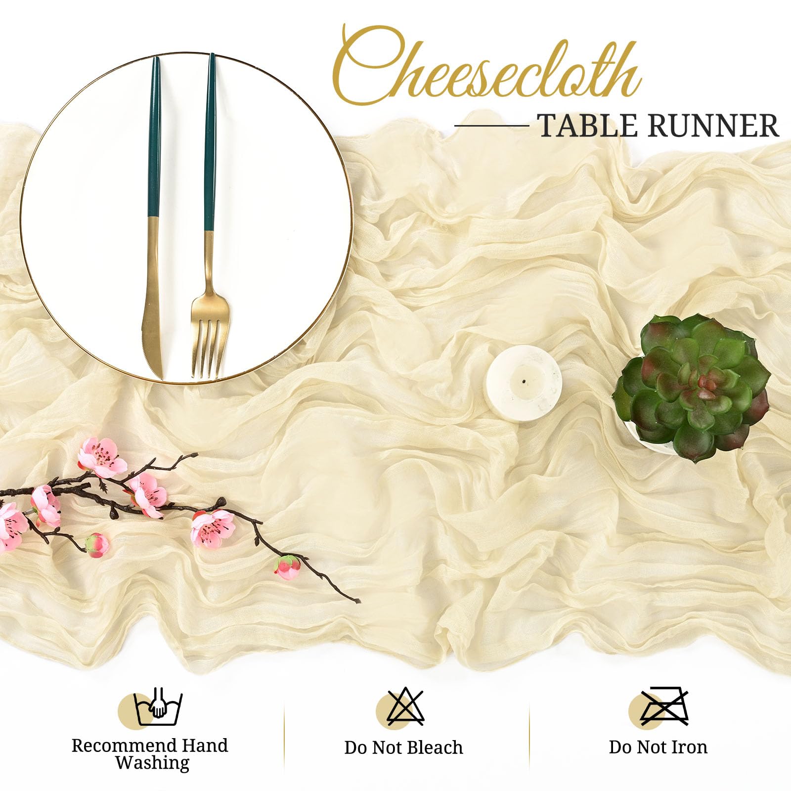 Lot De 6 Chemins De Table Bohème En Étamine Rose Clair 55x300 Cm - Décoration Mariage Romantique