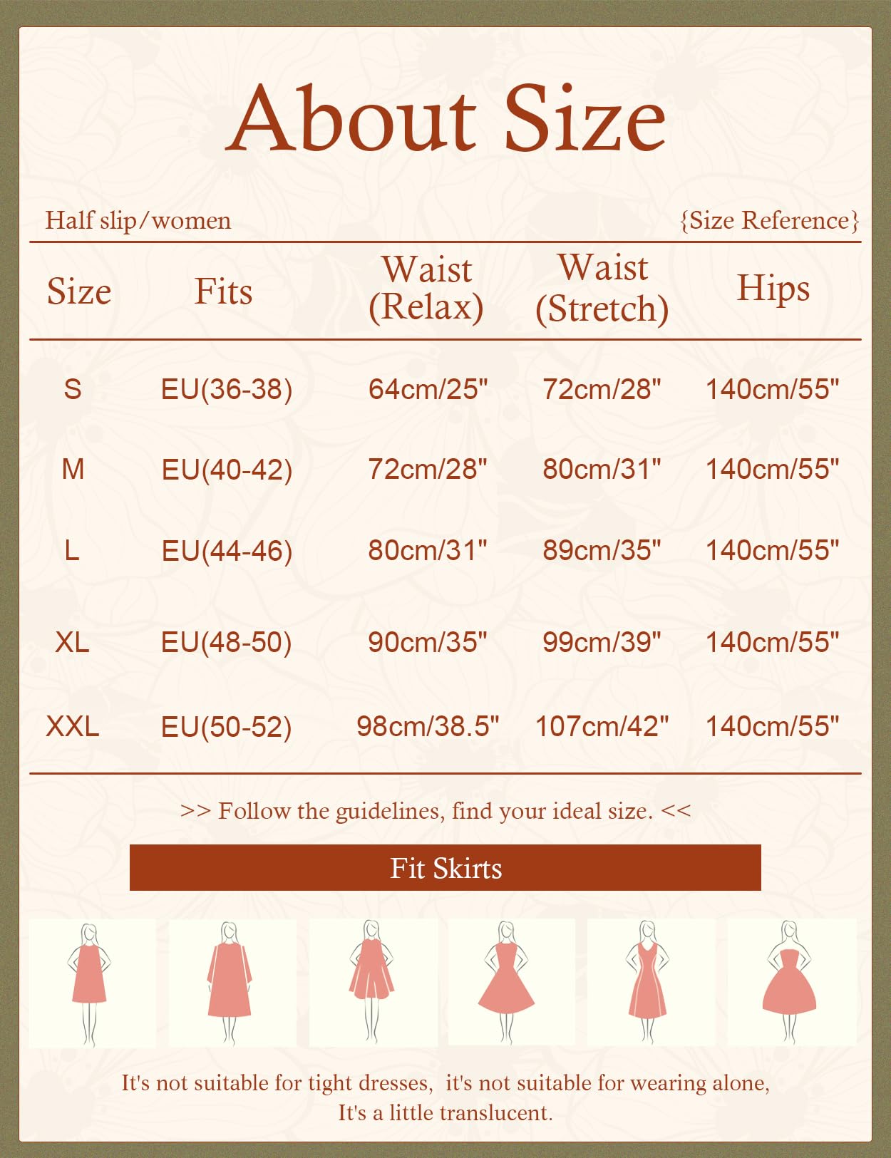 BEAUTELICATE Unterrock Damen Baumwolle Lang Unterrock für Kleid mit Spitze für Dirndl Durchsichtige Kleider Antistatisch Petticoat Halbrock Elfenbein Schwarz