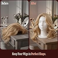 Vista 3 de STUDIO LIMITED Cabeza de maniquí de espuma de poliestireno de 11.4 pulgadas (paquete de 2) – Soporte de exhibición de peluca de espuma blanca